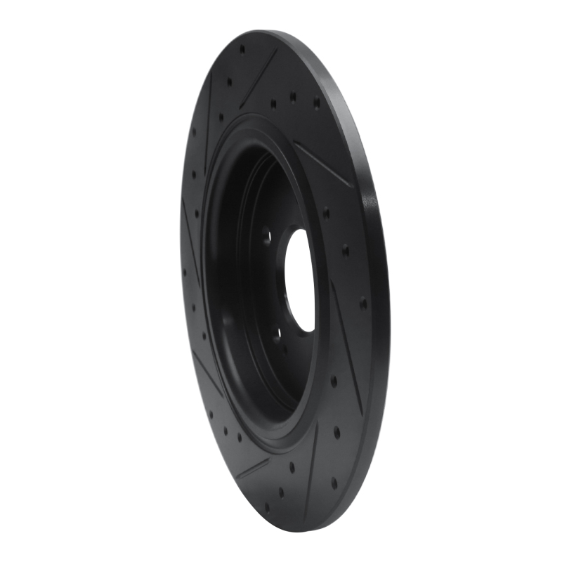 Honda Odyssey Brake Rotor (1) - Rear Right - R1 Concepts - Drilled & Slotted - Black - `18-`25